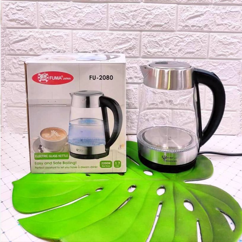 کتری برقی بدنه شیشه ضخیم فوما