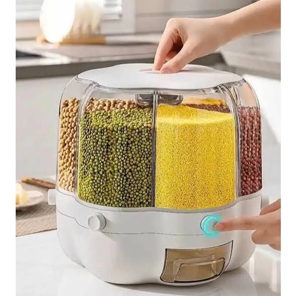 جا حبوباتی 6خانه چرخشی طرح گل (وارداتی)